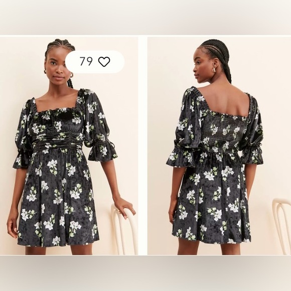 Hutch Velvet Floral Mini Dress - Picture 1 of 6